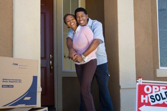 Couple moving into a new house