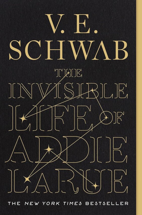 Black and gold cover of "The Invisible Life of Addie LaRue"