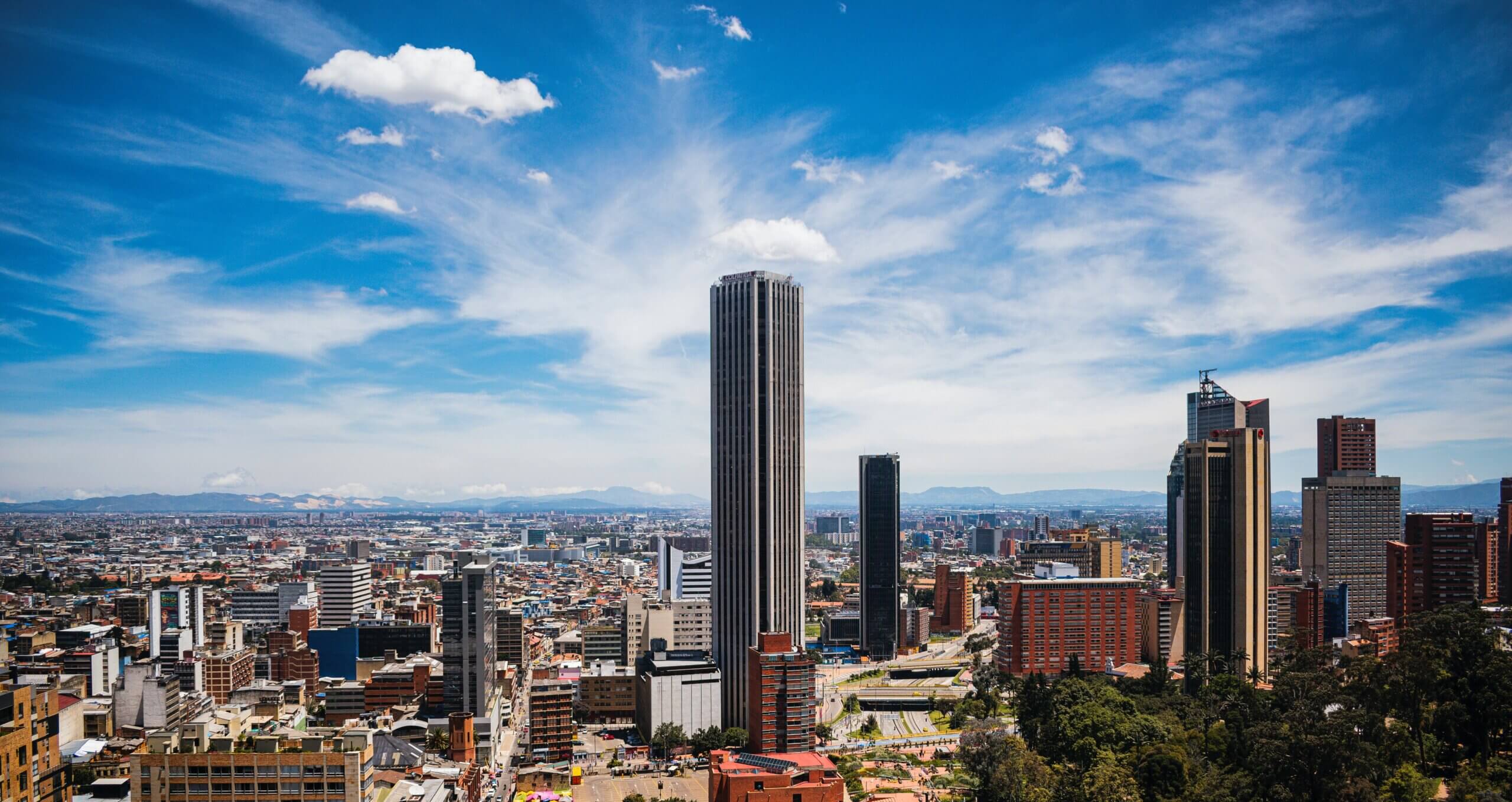 Aerial of downtown Bogota.