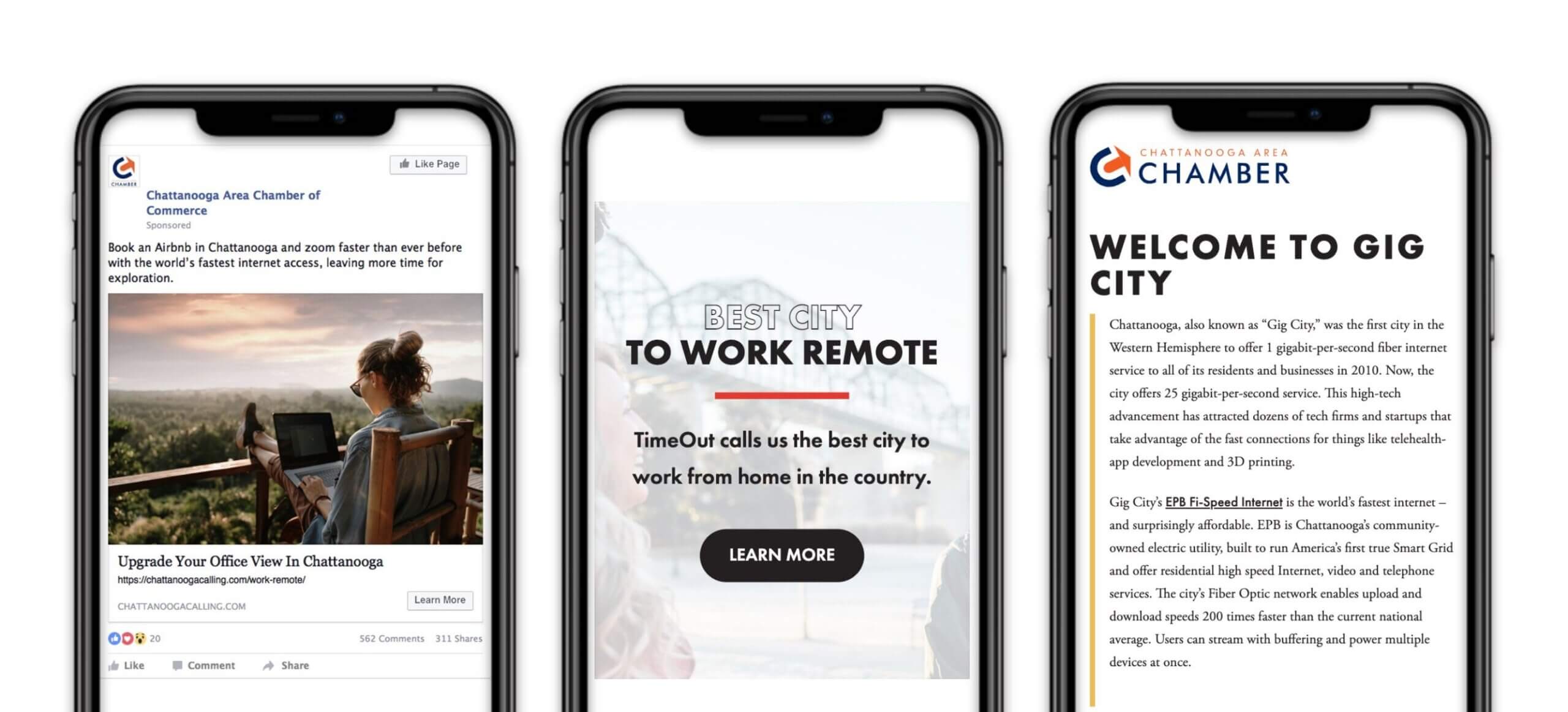 Chattanooga remote worker campaign visuals