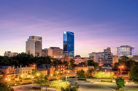 Night skyline of downtown Lexington Kentucky