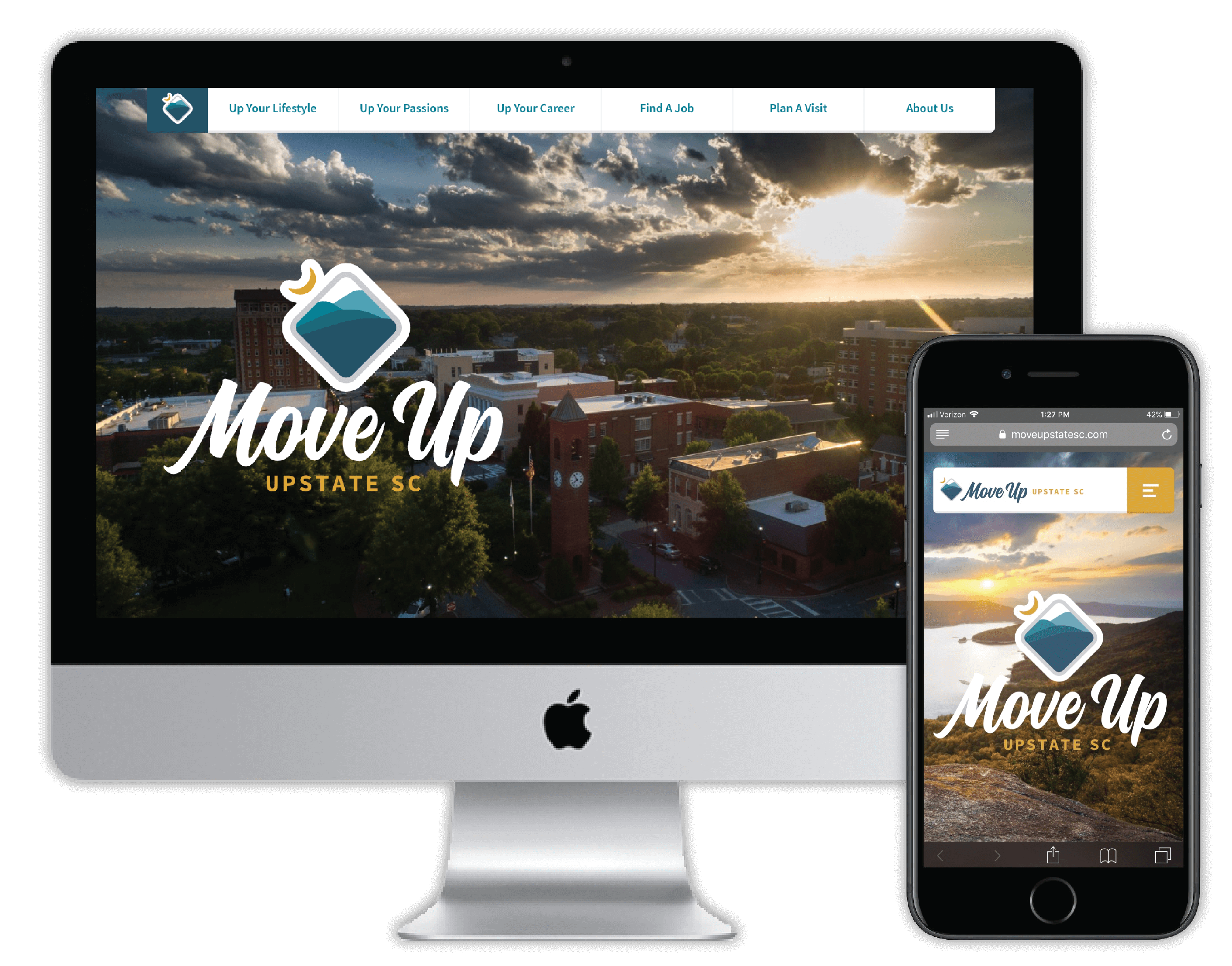 Move Up Upstate SC website homepage mock-up.