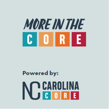 Teal, orange, red and navy "More In the Core" logo