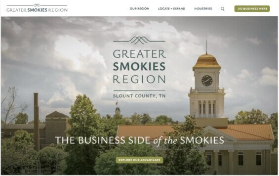 Greater Smokies Region website cover image, with logo and tagline. 