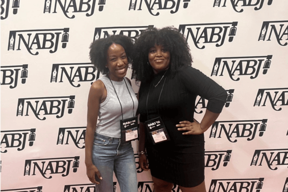 Two women attending the NABJ Convention