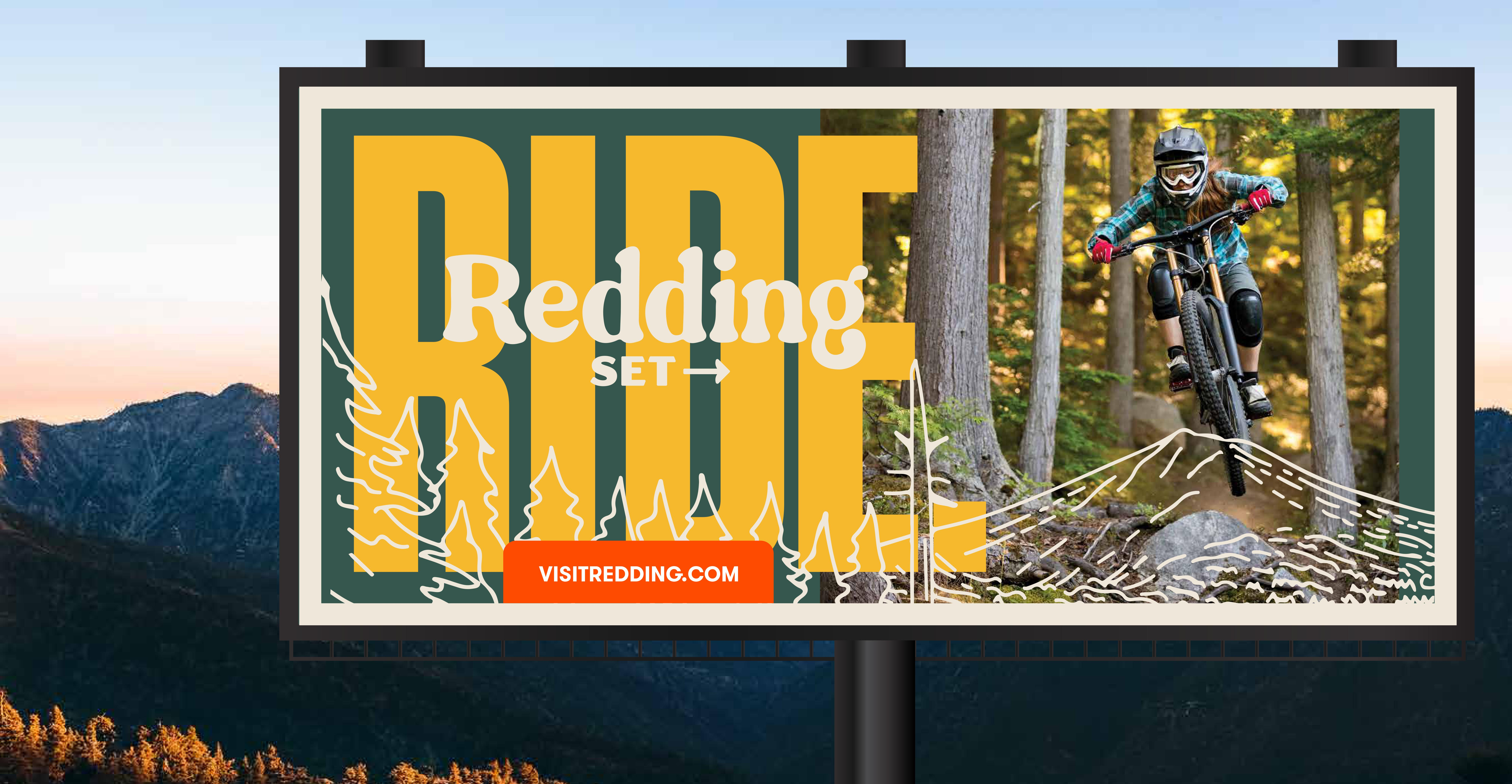 Visit Redding branded billboard mockup