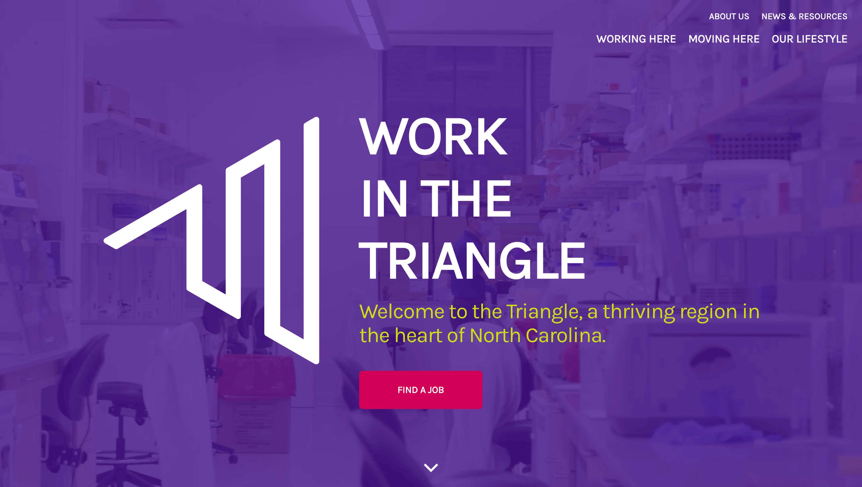 Work in the Triangle Homepage Marquee.