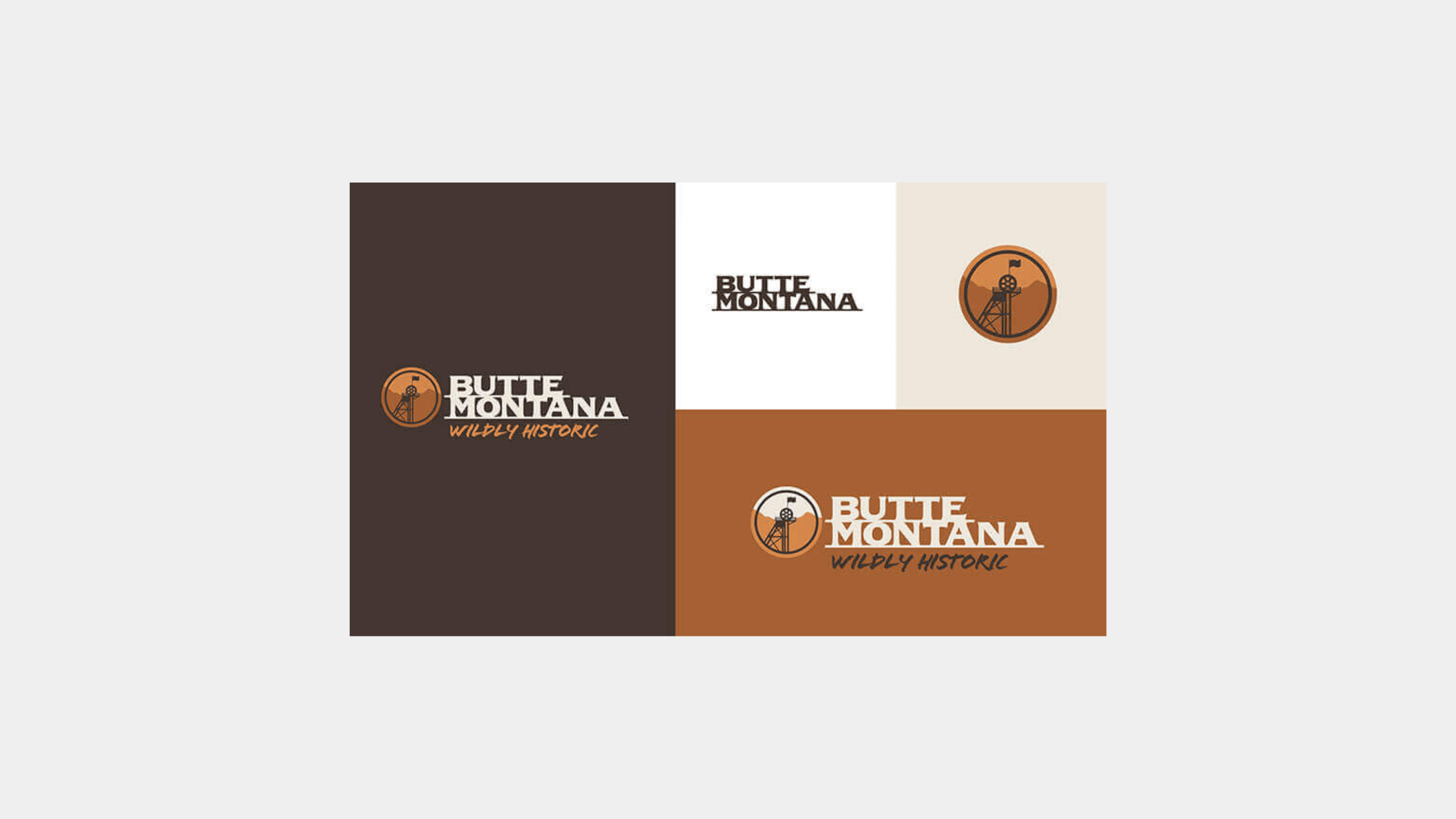 An array of new logos for Butte, Montana, with the tagline, 