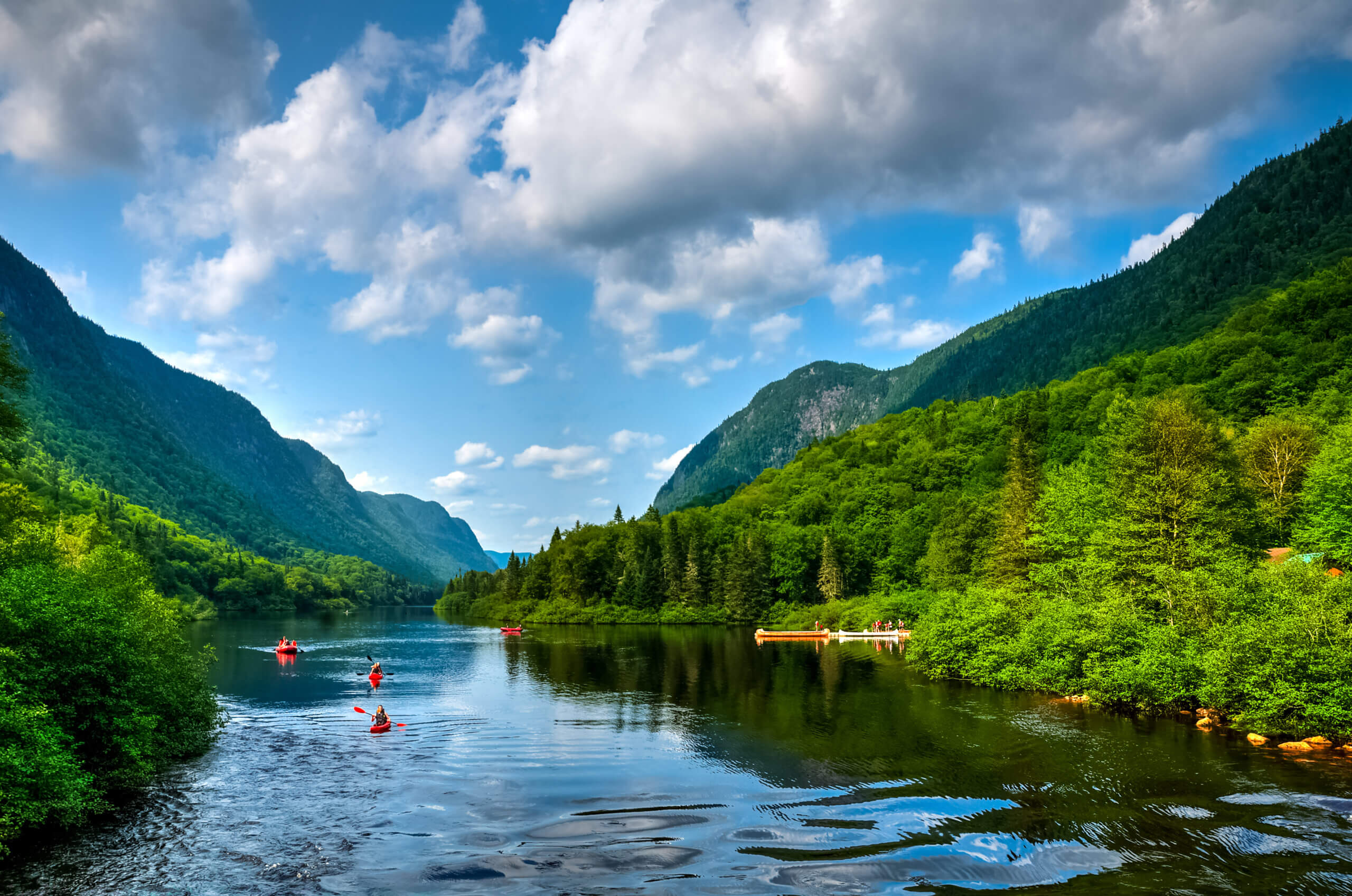 Two people kayaking in Canada