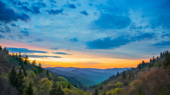 NC Smokies at sunset